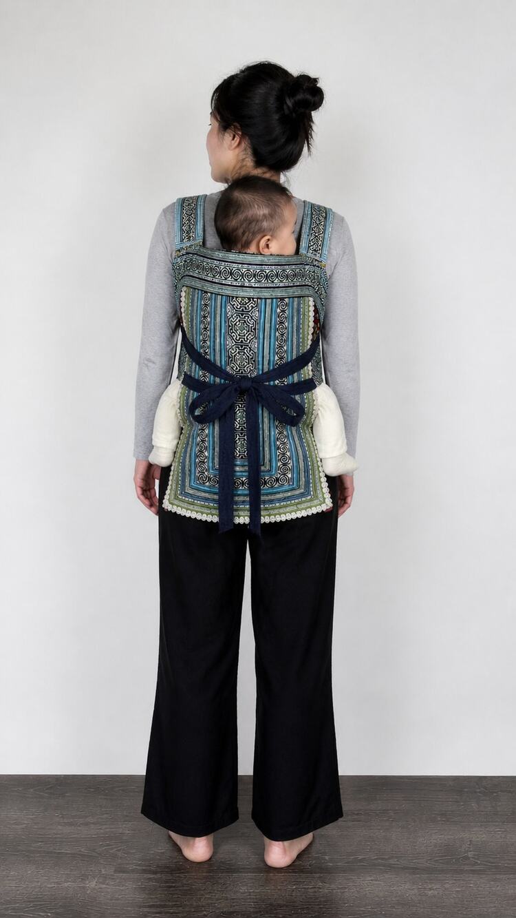 Hand Made Embroidered Carrier Hmong Sapa Vietnam Quilted Textile